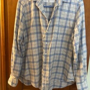 Frank & Eileen Light Blue, Gray, and White Checkered Shirt